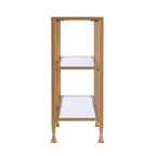 SEI Furniture Jensen Narrow Metal Console Table w/ Glass Shelves - Gold