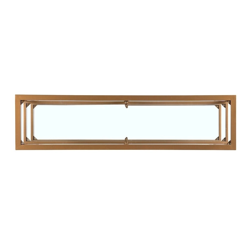 SEI Furniture Jensen Narrow Metal Console Table w/ Glass Shelves - Gold