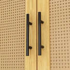 Wood Wardrobe Closet with Hanging Rod and Drawers - Storage Organizer