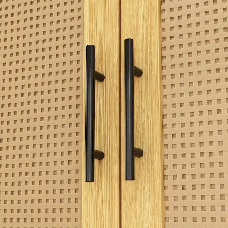 Wood Wardrobe Closet with Hanging Rod and Drawers - Storage Organizer