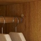 Wood Wardrobe Closet with Hanging Rod and Drawers - Storage Organizer