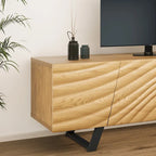 Moasis 63-inch Water Ripple Relief 4-Door Storage TV Stand - 63