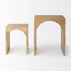 Chloe Light Brown Solid Wood Square Nesting Accent Tables (Set of 2) - 20L x 20W x 24H