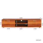 Walnut farmhouse tv stand 2 Storage Cabinet Media Console with open shelves