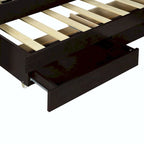 Twin XL Size Platform Bed with LED Headboard and Twin Trundle