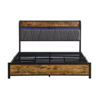Storage Headboard with Charging Station and 4 Storage Drawers