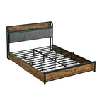 Storage Headboard with Charging Station and 4 Storage Drawers