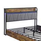 Storage Headboard with Charging Station and 4 Storage Drawers