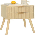 Mid Century Nightstand Modern Bedside Table with 2 Drawers