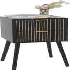 Mid Century Nightstand Modern Bedside Table with 2 Drawers