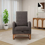 High Back Rocking Chair with Retractable Footrest