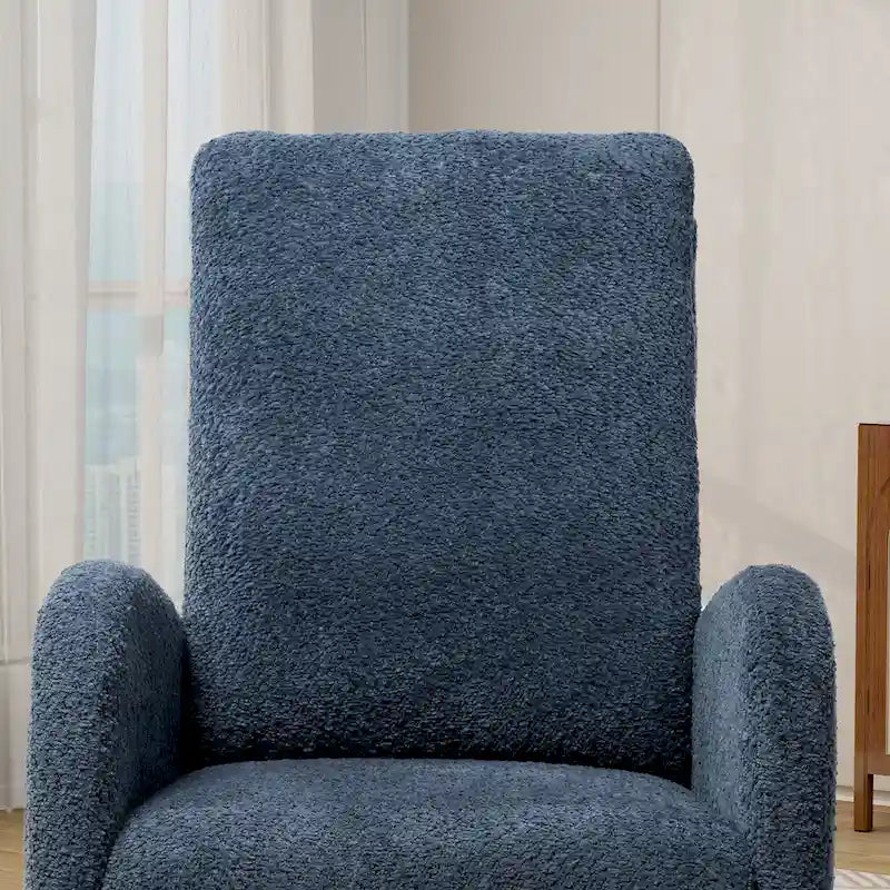 High Back Rocking Chair with Retractable Footrest