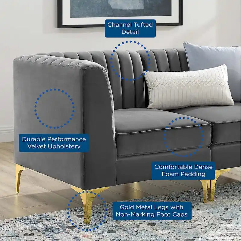 Triumph Channel Tufted Performance Velvet 8-Piece Sectional Sofa