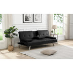 Wooden Sofa Bed with Armrest Two Holders