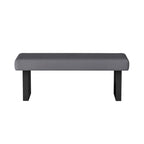 Gray Upholstered Entryway Bench with Steel Legs, Modern Accent Bench for Bedroom or Hallway