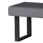 Gray Upholstered Entryway Bench with Steel Legs, Modern Accent Bench for Bedroom or Hallway