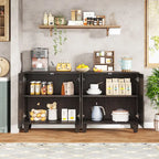 55-Inch Sideboard, Wood Buffet Cabinet with Adjustable Shelf