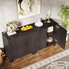 55-Inch Sideboard, Wood Buffet Cabinet with Adjustable Shelf