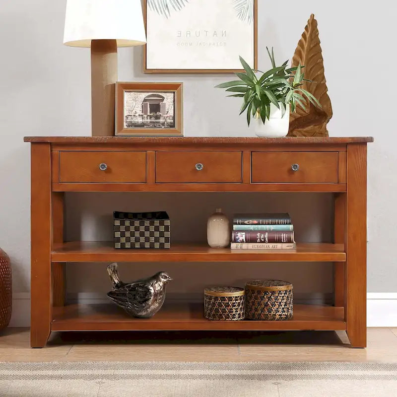 48 Solid Pine Wood Top Console table