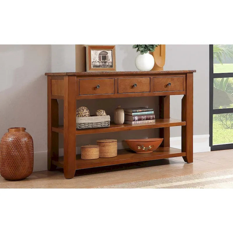 48 Solid Pine Wood Top Console table