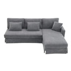 Modern L-Shaped Corduroy Sectional Sofa with Reversible Chaise, 4-Seat Living Room Couch