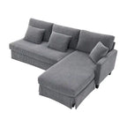Modern L-Shaped Corduroy Sectional Sofa with Reversible Chaise, 4-Seat Living Room Couch