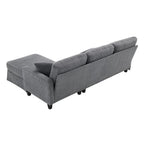 Modern L-Shaped Corduroy Sectional Sofa with Reversible Chaise, 4-Seat Living Room Couch