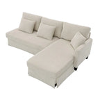 Modern L-Shaped Corduroy Sectional Sofa with Reversible Chaise, 4-Seat Living Room Couch