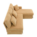 Modern L-Shaped Corduroy Sectional Sofa with Reversible Chaise, 4-Seat Living Room Couch