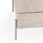 Mango Wood Lift Top Coffee Table in White, Dual Lift Sections for Storage and Desk Use