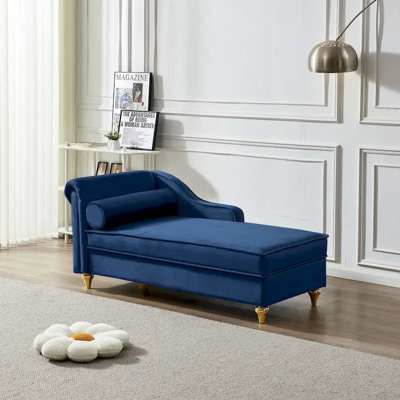Modern Upholstery Chaise Lounge Chair with Storage Velvet
