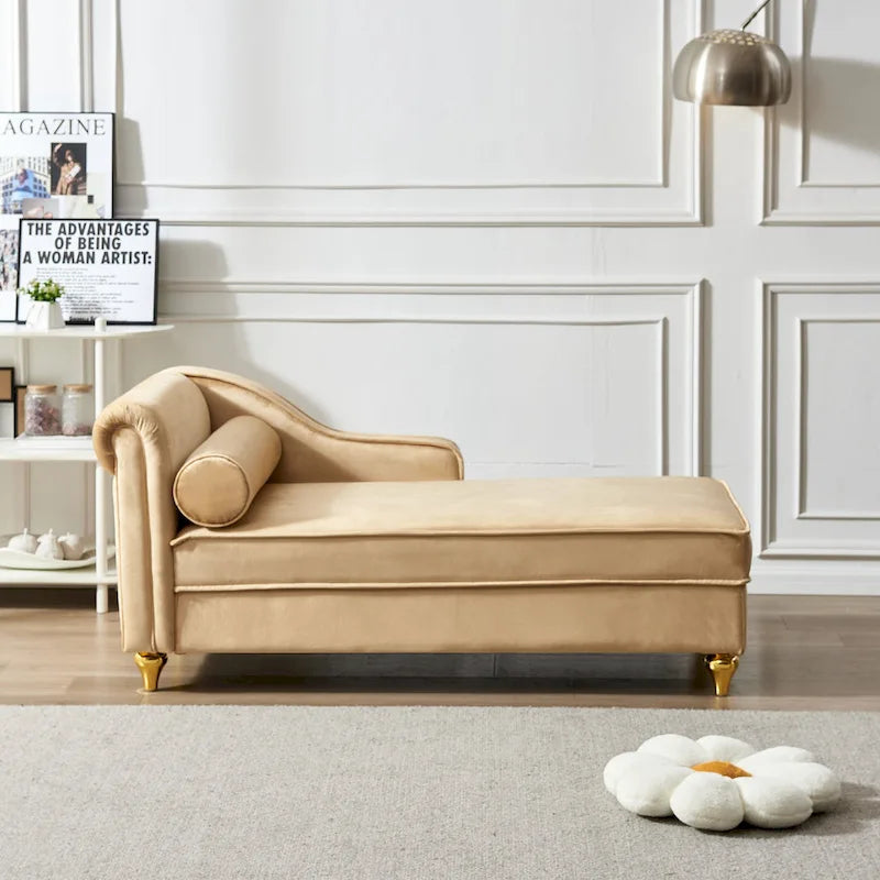 Modern Upholstery Chaise Lounge Chair with Storage Velvet
