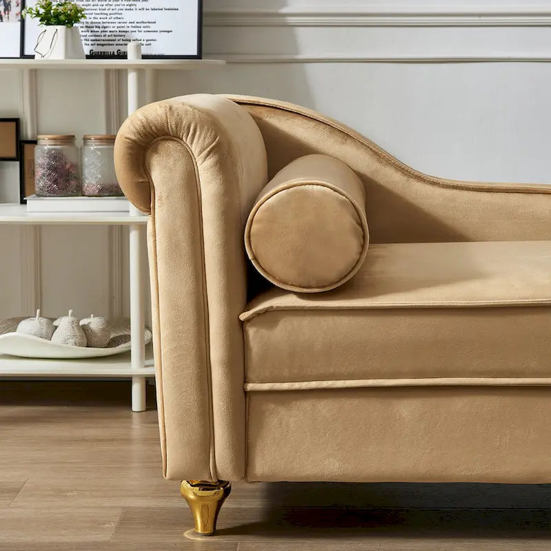 Modern Upholstery Chaise Lounge Chair with Storage Velvet