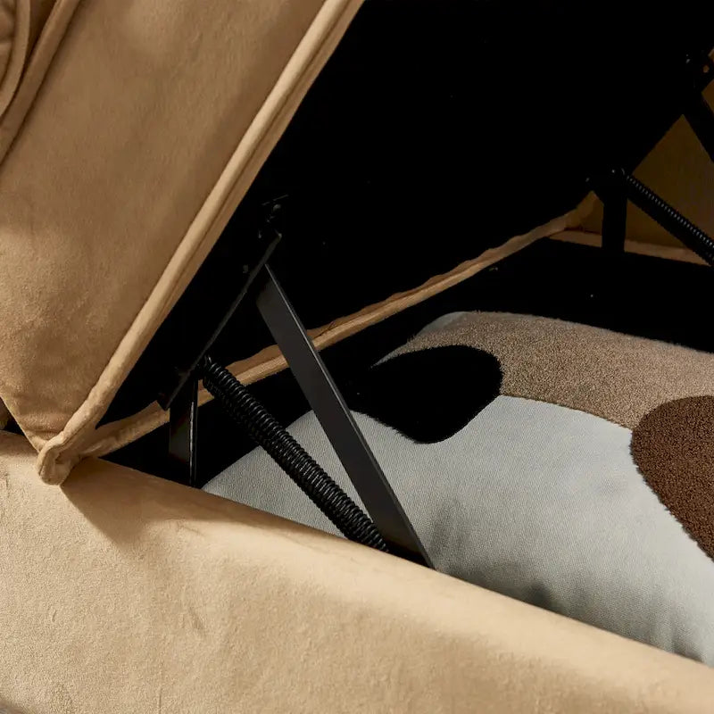 Modern Upholstery Chaise Lounge Chair with Storage Velvet