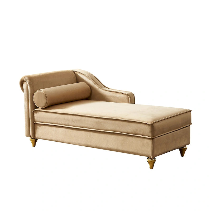Modern Upholstery Chaise Lounge Chair with Storage Velvet