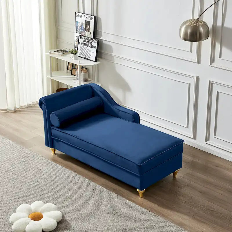 Modern Upholstery Chaise Lounge Chair with Storage Velvet
