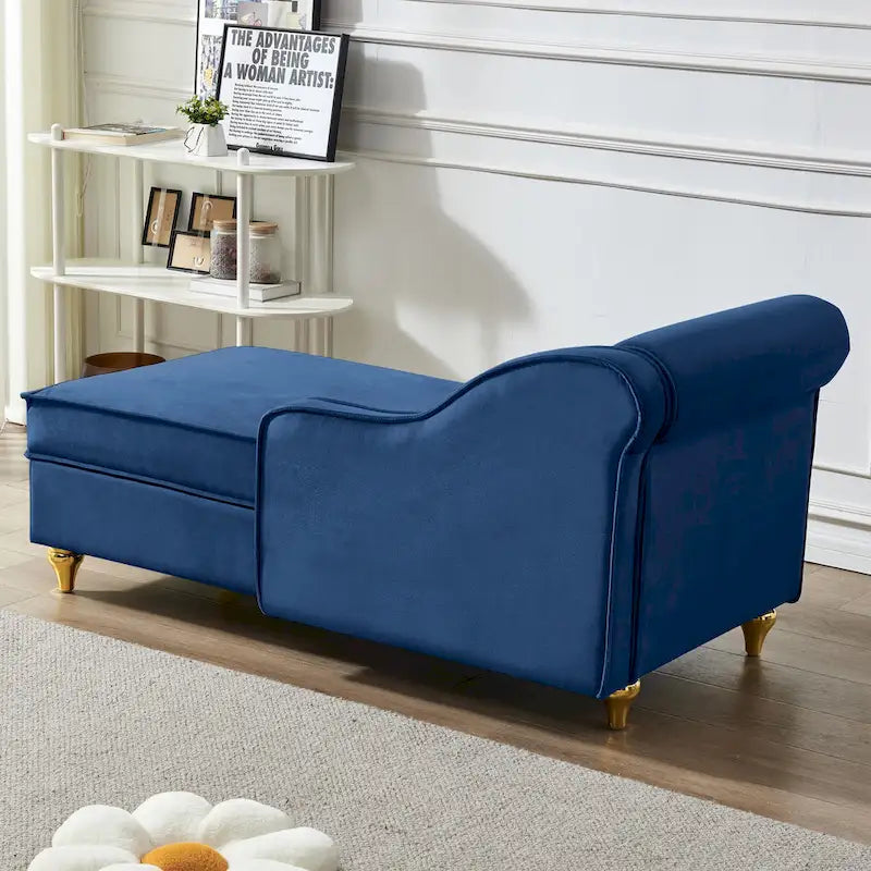 Modern Upholstery Chaise Lounge Chair with Storage Velvet