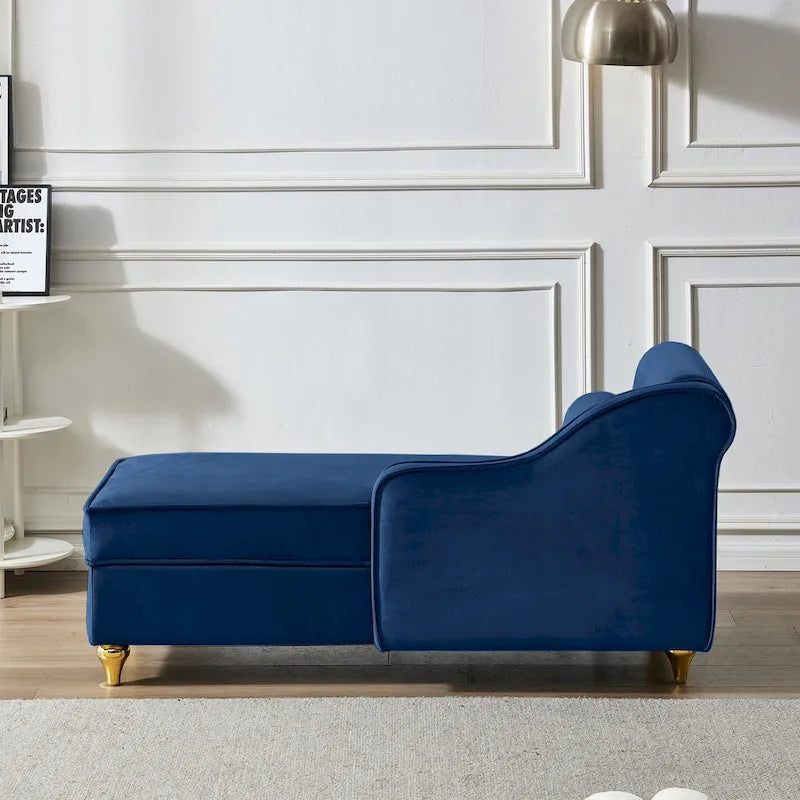 Modern Upholstery Chaise Lounge Chair with Storage Velvet