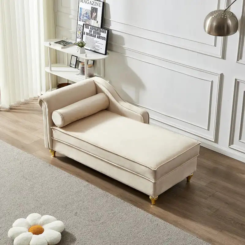 Modern Upholstery Chaise Lounge Chair with Storage Velvet