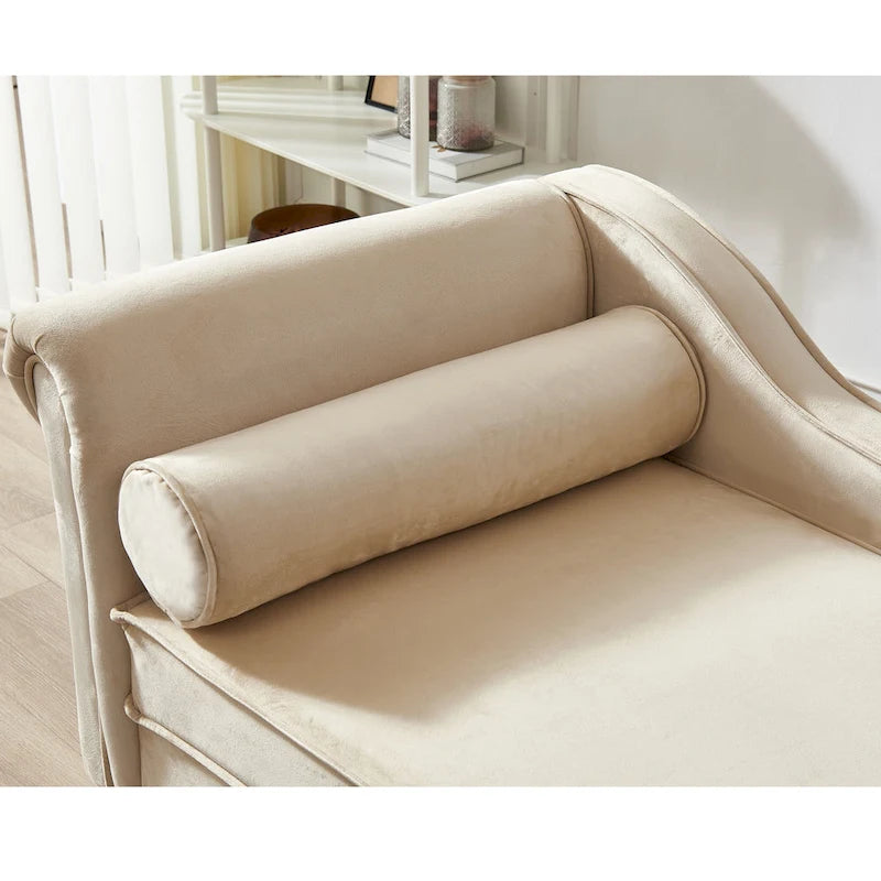 Modern Upholstery Chaise Lounge Chair with Storage Velvet