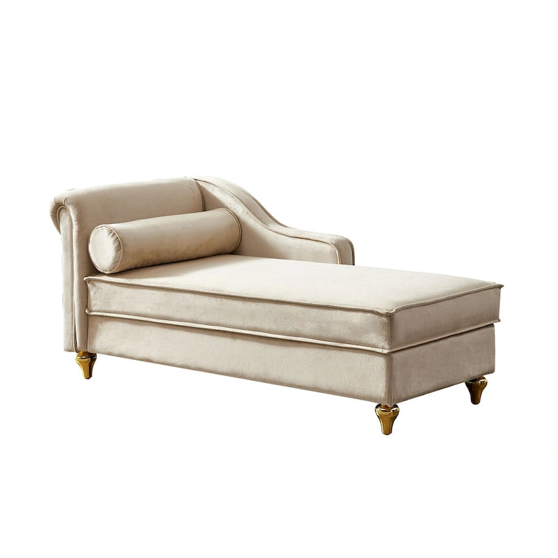 Modern Upholstery Chaise Lounge Chair with Storage Velvet