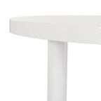 Round White Dining Table 39.4"x39.4"x30", Glossy Finish with Modern Tubular Legs, Seats 4