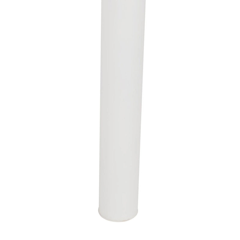 Round White Dining Table 39.4"x39.4"x30", Glossy Finish with Modern Tubular Legs, Seats 4