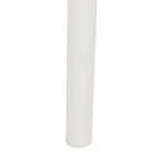 Round White Dining Table 39.4"x39.4"x30", Glossy Finish with Modern Tubular Legs, Seats 4
